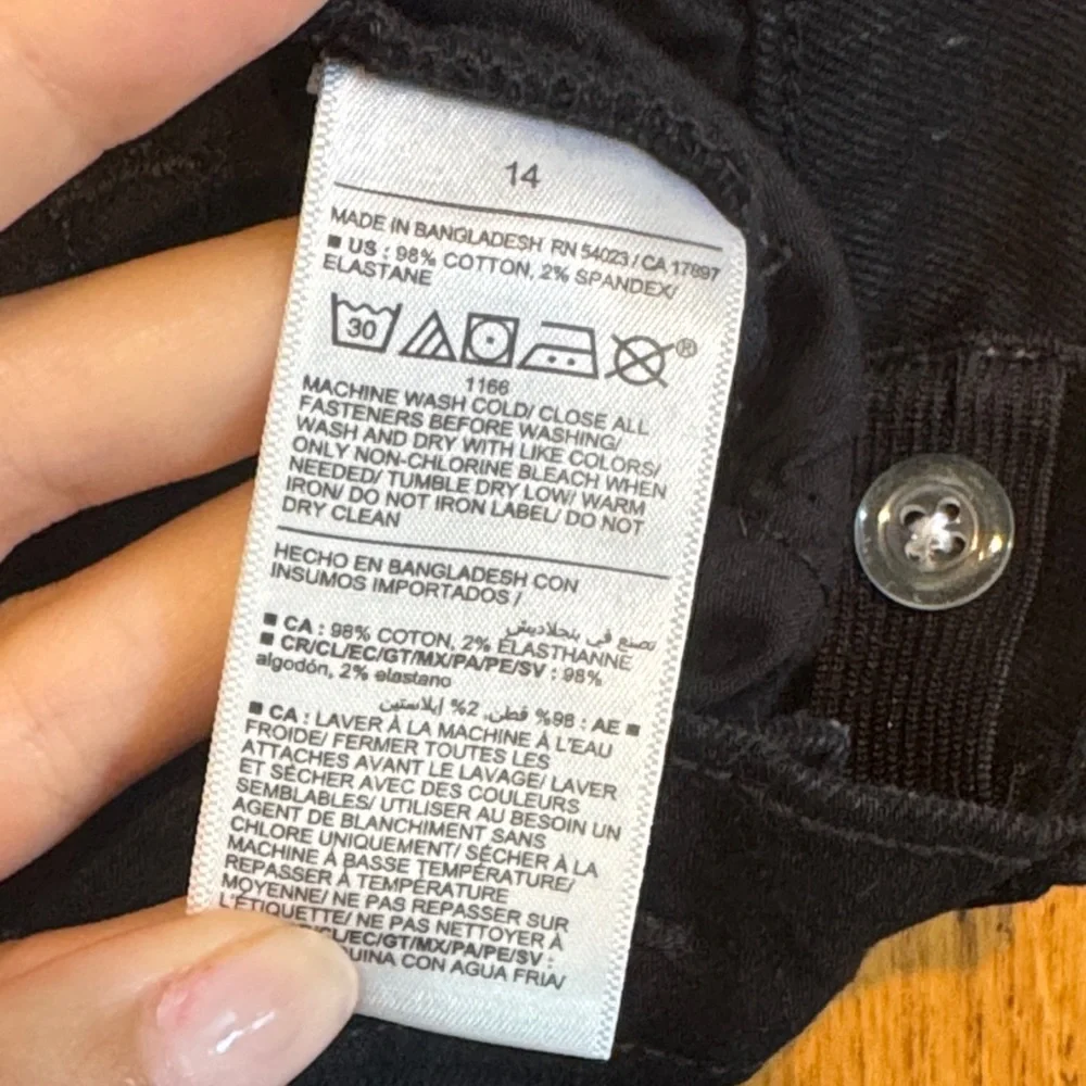 Old Navy Boys Black Straight Built-In Flex Jeans Size 14